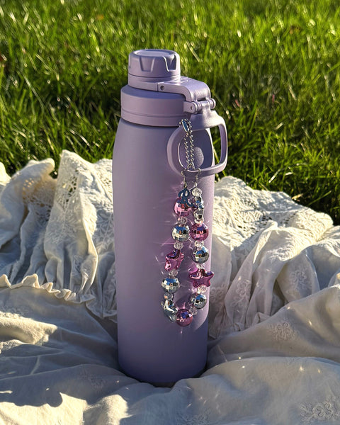 Twinkle Twins Phone Charm in Metallic Pink