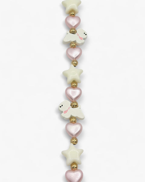 Puppy Love Phone Charm in White