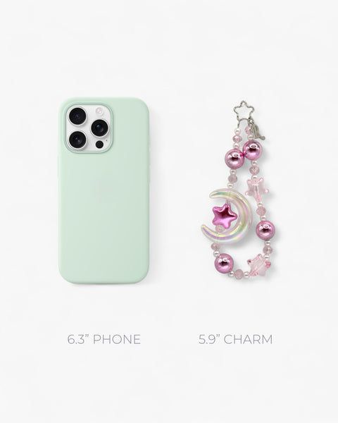 Lunas Phone Charm in Metallic Pink
