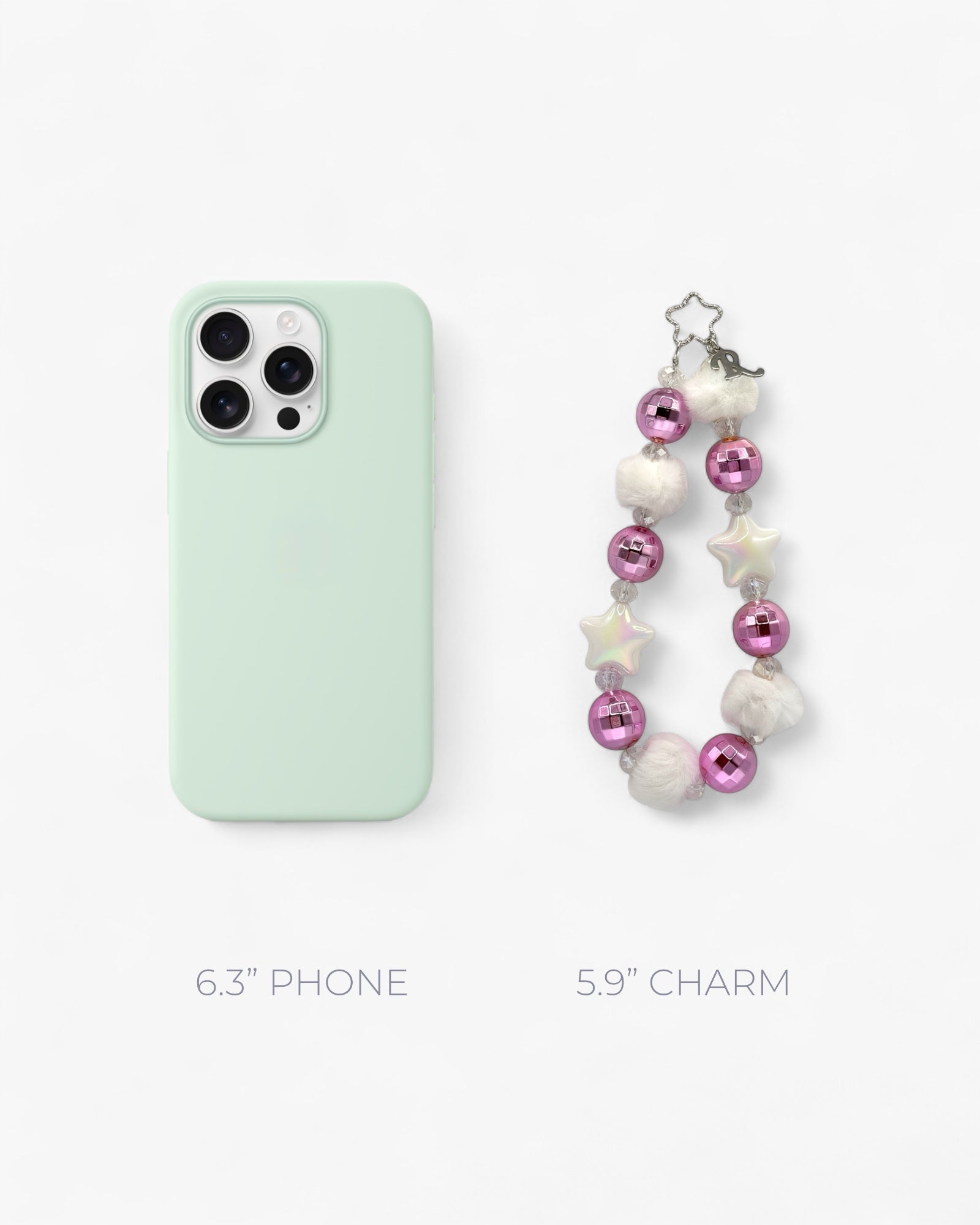 Twinkle Twins Phone Charm in Plush White