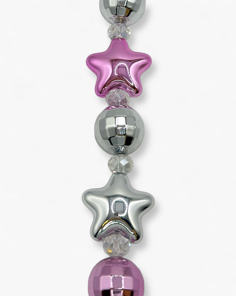Twinkle Twins Phone Charm in Metallic Pink