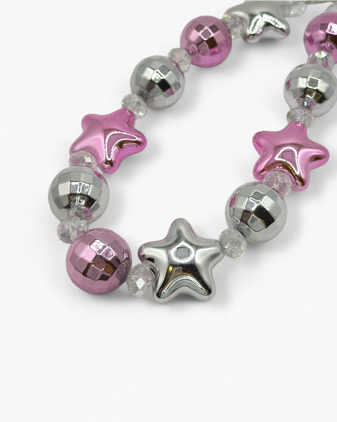 Twinkle Twins Phone Charm in Metallic Pink