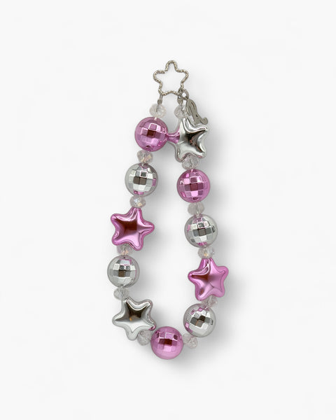 Twinkle Twins Phone Charm in Metallic Pink