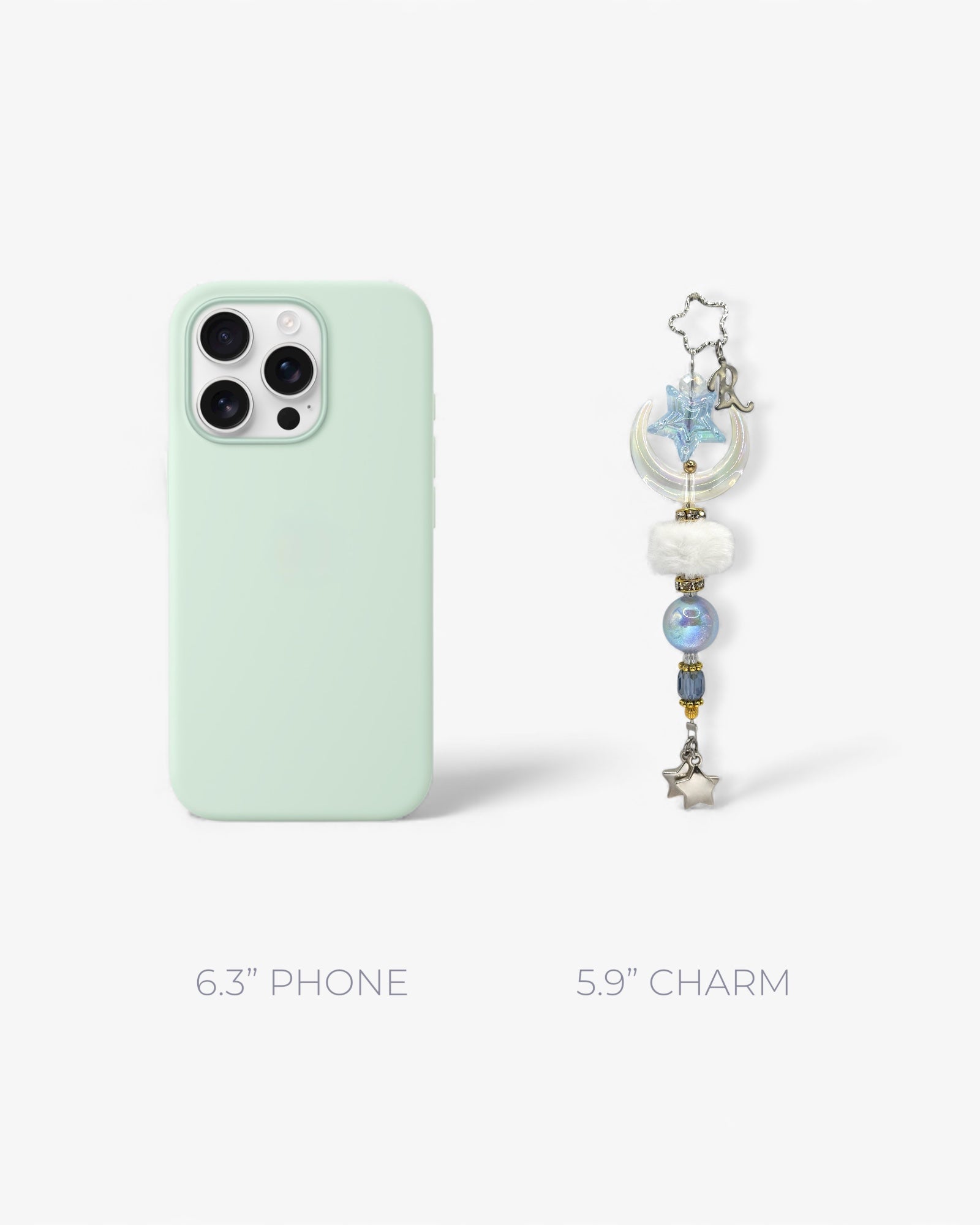 Lunas Wand Phone Charm in Azure
