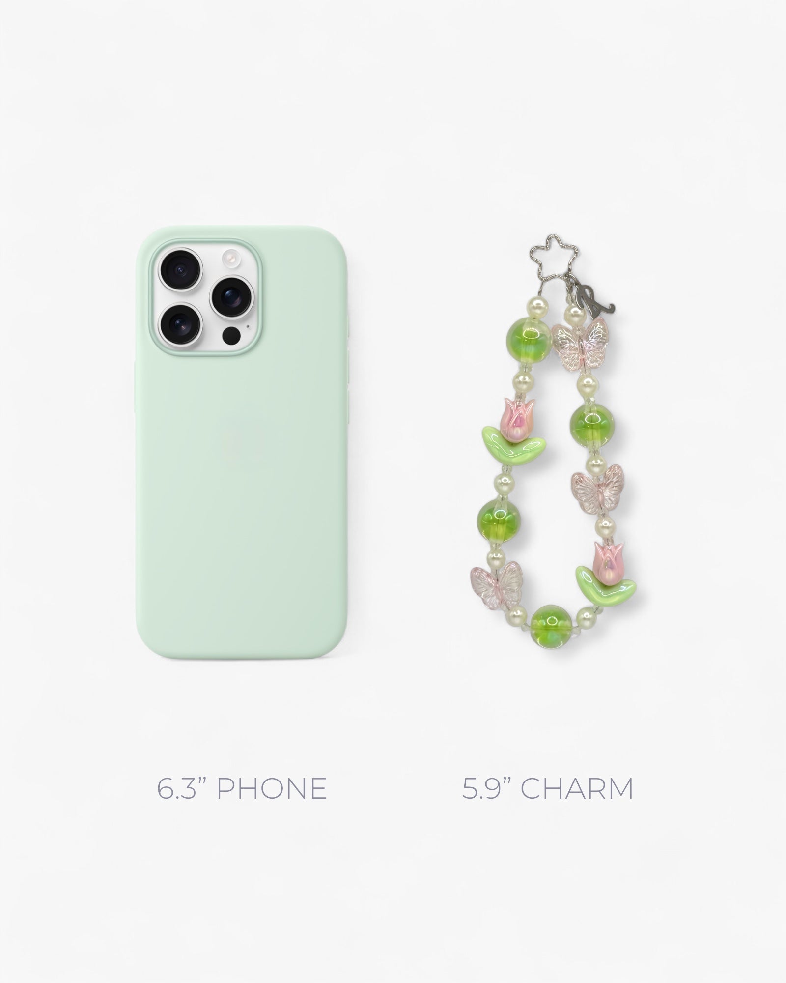 Papillon Garden Phone Charm in Green