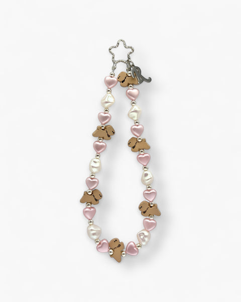 Puppy Love Phone Charm in Brown