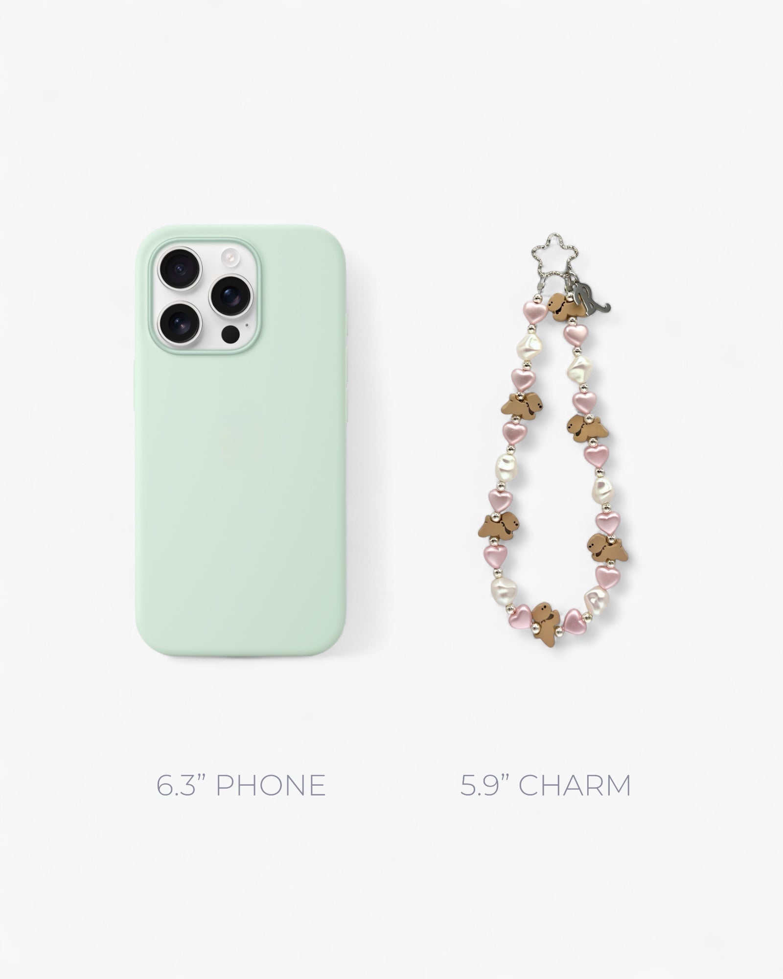 Puppy Love Phone Charm in Brown