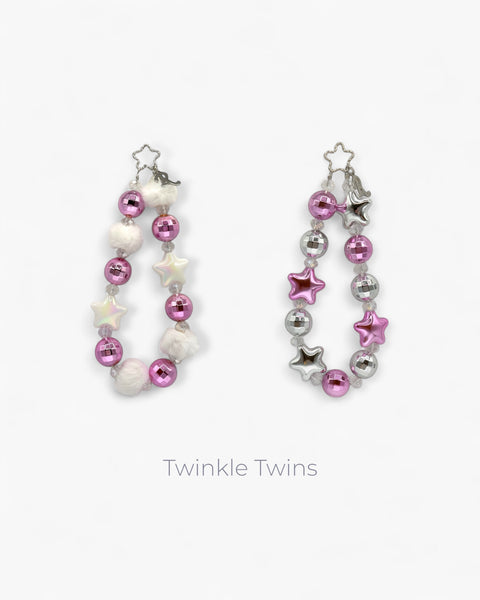 Twinkle Twins Phone Charm in Plush White