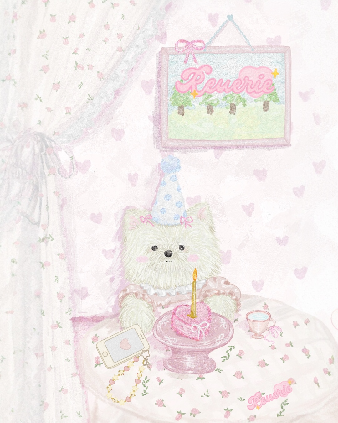 Puppy Love Phone Charm in Brown